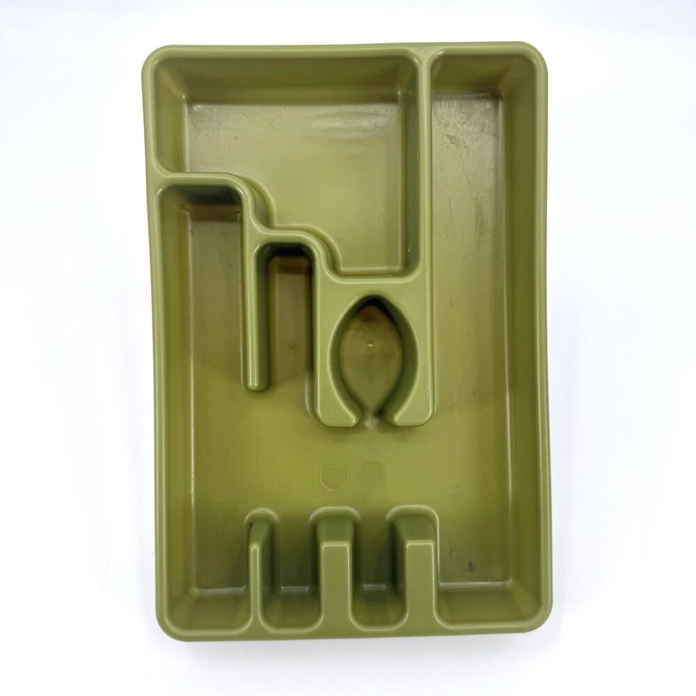 Rubbermaid Silverware Flatware Utensil Holder Tray 2921 Avocado Green